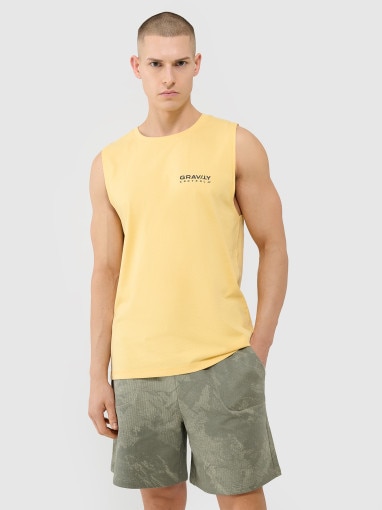 4F Męski top oversize 4F 4FWSS25TSLEM128  żółty żółty