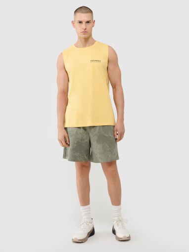 Męski top oversize 4F 4FWSS25TSLEM128 - żółty