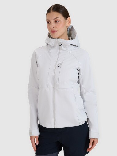 4F Damski softshell 4F 4FWSS25TSOFF315 szary Chłodny jasny szary