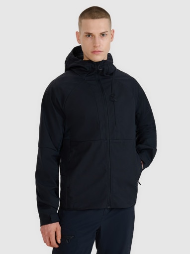 4F Męski softshell z kapturem 4F 4FWSS25TSOFM313  czarny Czarny