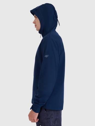 Męski softshell z kapturem 4F 4FWSS25TSOFM324 - granatowy