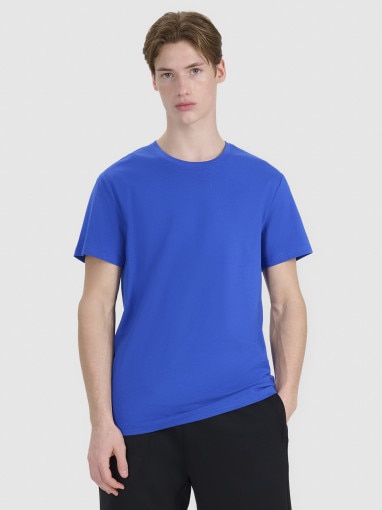 4F Męski tshirt basic 4F FWSS25TTSHM2239  niebieski Niebieski