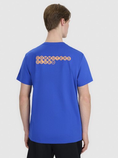 Męski t-shirt basic 4F FWSS25TTSHM2239 - niebieski