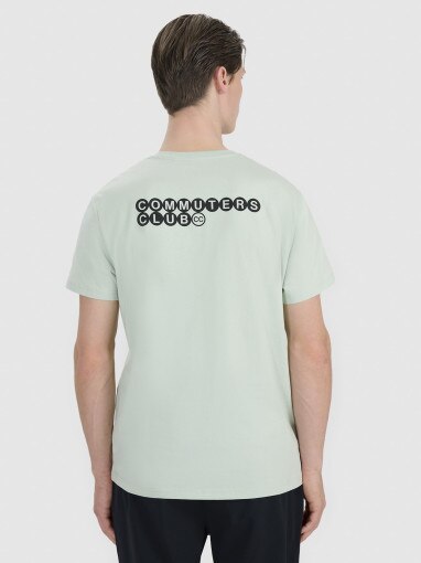 Męski t-shirt basic 4F FWSS25TTSHM2239 - zielony