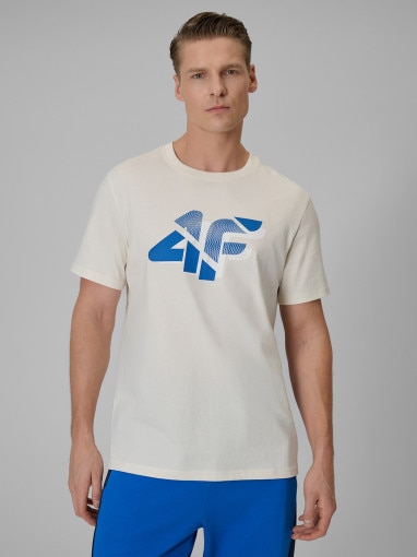 Obrazek dla: 4F Męski tshirt z nadrukiem 4F 4FWSS26TTSHM2667  beżowy Beżowy