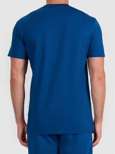 Męski t-shirt z nadrukiem 4F 4FWSS26TTSHM2824 - granatowy