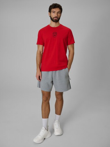 Męski t-shirt z nadrukiem 4F 4FWSS26TTSHM3328 - czerwony
