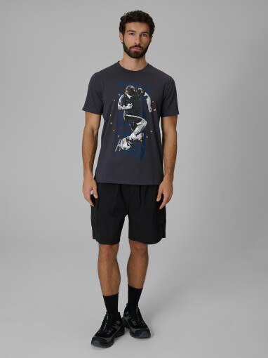 Męski t-shirt z nadrukiem 4F 4FWSS26TTSHM3330 - szary
