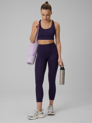 Damski biustonosz treningowy 4F 4FWSS26USBAF222 - fioletowy