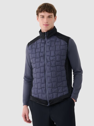 4F Męski bezrękawnik trekkingowy Primaloft Black 4F 4FWSS25TVJAM177  granatowy Granatowy