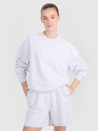 4F Bluza dresowa nierozpinana bez kaptura uniseks 4F 4FWSS25TSWSU1546  szara Szary