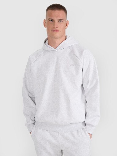 Bluza dresowa nierozpinana z kapturem uniseks 4F 4FWSS25TSWSU1547 - szara