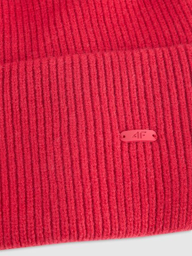 Czapka beanie uniseks 4F 4FRAW25ACAPU0721 - czerwona
