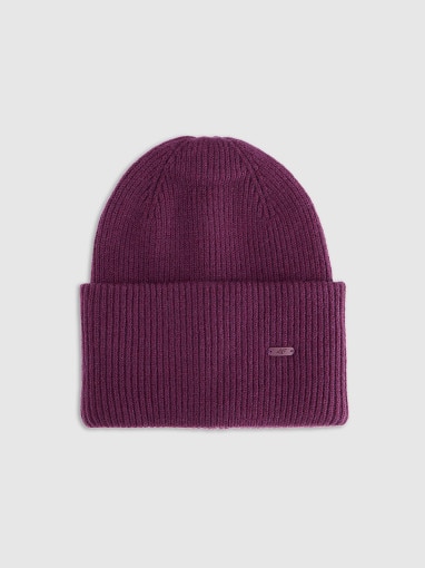 4F Czapka beanie uniseks 4F 4FRAW25ACAPU0721 fioletowa Fioletowy