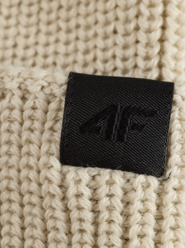 Czapka beanie z wełną merino uniseks 4F 4FRAW25ACAPU0807 - beżowa