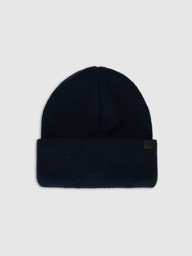 4F Czapka beanie z wełną merino uniseks 4F 4FRAW25ACAPU0807 granatowa Granatowy