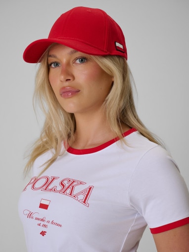 Obrazek dla: 4F Czapka z daszkiem kibica 4F 4FRSS26ACABU591  czerwona Czerwony