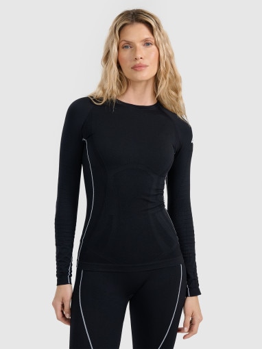  4F Damska bielizna termoaktywna (góra) 4F 4FWAW25USEAF203  czarna Czarny