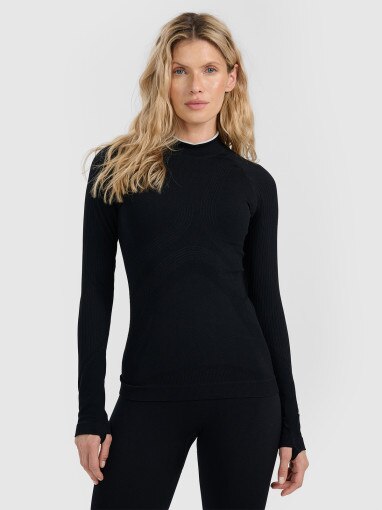  4F Damska bielizna termoaktywna (góra) 4F 4FWAW25USEAF205  czarna Czarny