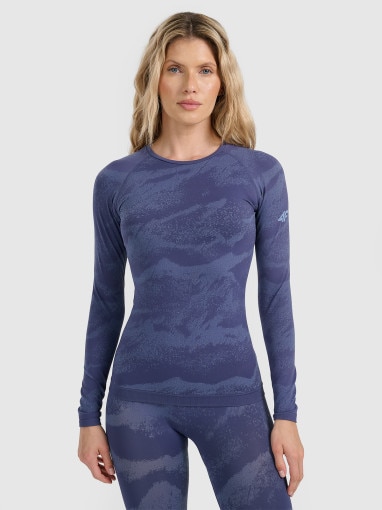  4F Damska bielizna termoaktywna (góra) 4F 4FWAW25USEAF208  granatowa Granatowy