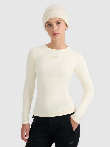  4F Damska bielizna termoaktywna (góra) 4F 4FWAW25USEAF220  beżowa Beżowy