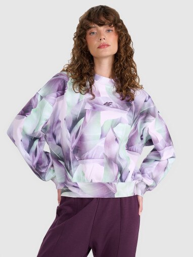  4F Damska bluza dresowa nierozpinana 4F  4FWAW25TSWSF2396  multikolor Multikolor