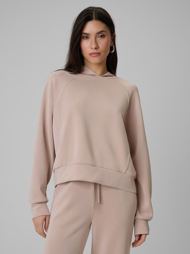  4F Damska bluza dresowa nierozpinana z kapturem 4f 4FWSS26TSWSF2183  beżowa Beżowy