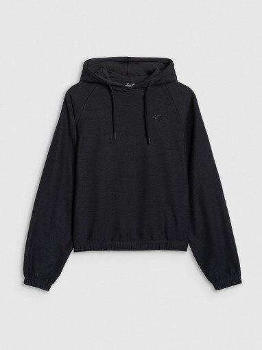 4F Damska bluza nierozpinana z kapturem 4F 4FRAW25TSWSF2544 czarna Czarny