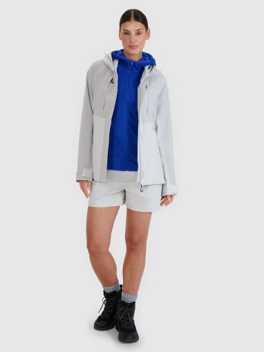 Damska bluza trekkingowa z kapturem Primaloft Active 4F 4FWSS25TFSWF481 - niebieska