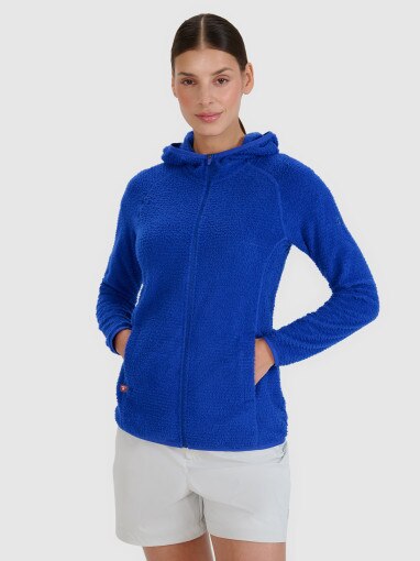 4F Damska bluza trekkingowa z kapturem Primaloft Active 4F 4FWSS25TFSWF481  niebieska Niebieski