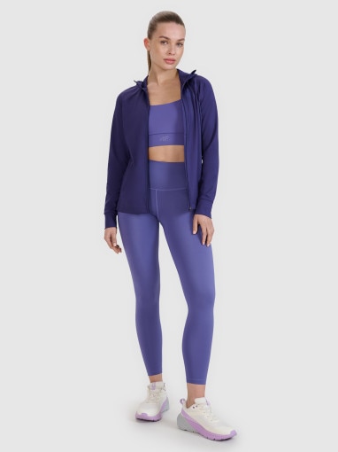 Damska bluza treningowa rozpinana z kapturem 4F 4FRSS25TFSWF467 - granatowa 