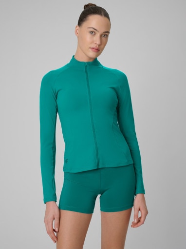  4F Damska bluza treningowa slim 4F 4FWSS26TFSWF0850  zielona Zielony