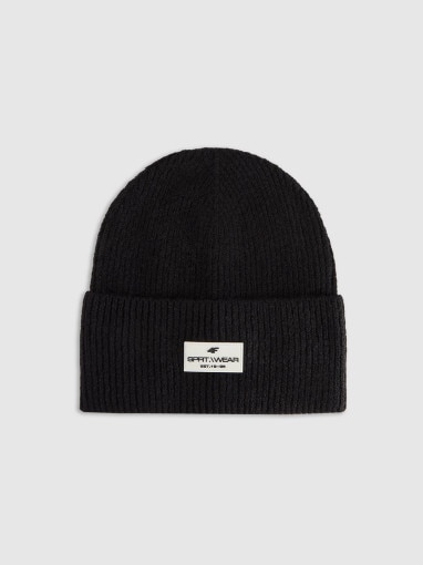 4F Damska czapka beanie 4F 4FRAW25ACAPF0725 czarna Głęboka czerń