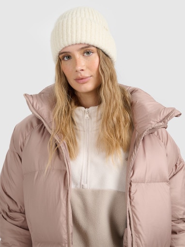 4F Damska czapka beanie zimowa 4F 4FRAW25ACAPF0729 beżowa Beżowy