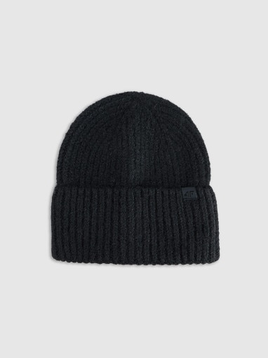 4F Damska czapka beanie zimowa 4F 4FRAW25ACAPF0729 czarna Czarny
