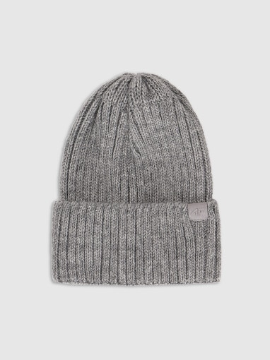 4F Damska czapka zimowa 4F 4FRAW25ACAPF0802 szara Szary