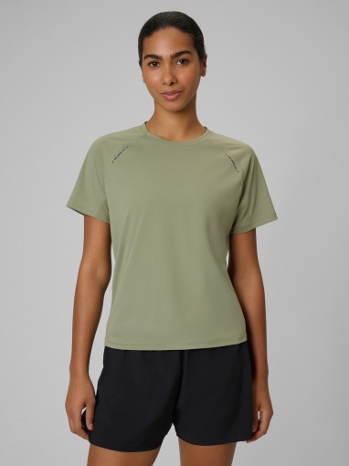  4F Damska koszulka do biegania szybkochnąca 4F 4FWSS26TFTSF1805  khaki Khaki