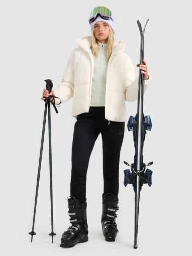 Damska kurtka narciarska 4F 4FWAW25TTJAF0808 - beżowa