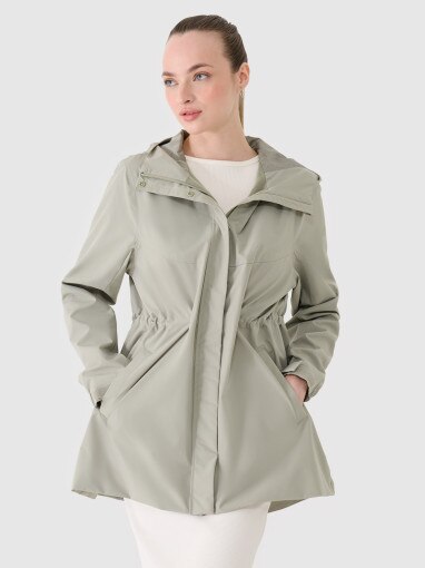 4F Damska kurtka parka przejściowa 4F 4FWSS25TTJAF686  oliwkowa Oliwkowy