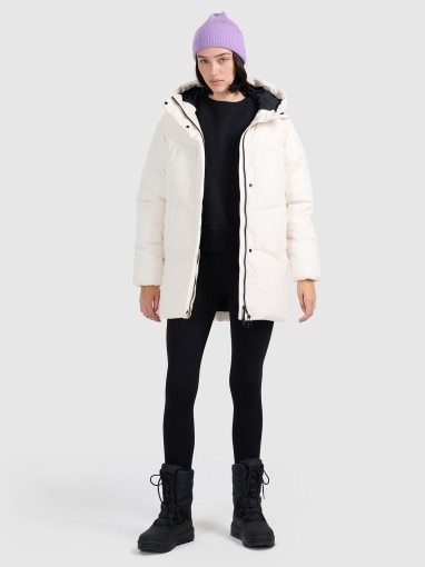 4F Damska kurtka puchowa 4F 4FRAW25TDJAF0799 biała Biały