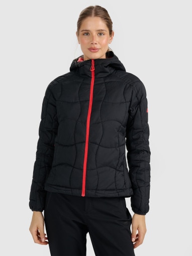 4F Damska kurtka puchowa pikowana Primaloft Silver 4F 4FWAW25TDJAF0782 czarna Czarny