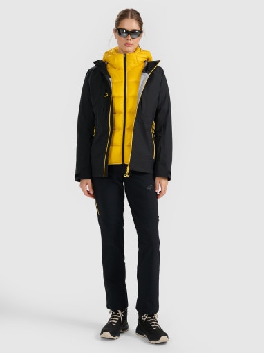 Damska kurtka trekkingowa z puchem naturalnym 4F 4FWAW25TDJAF0734 - żółta