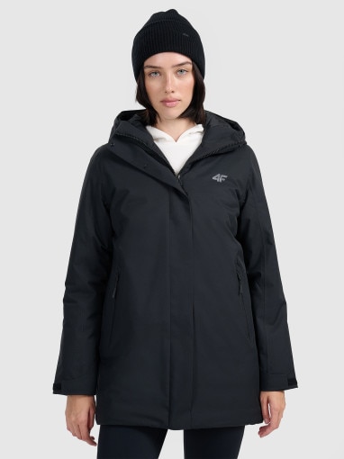 4F Damska parka zimowa 4F FRAW25TTJAF1027  czarna Czarny