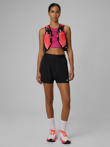 Damski crop-top do biegania 4F 4FWSS26TFSLF0902 - różowy