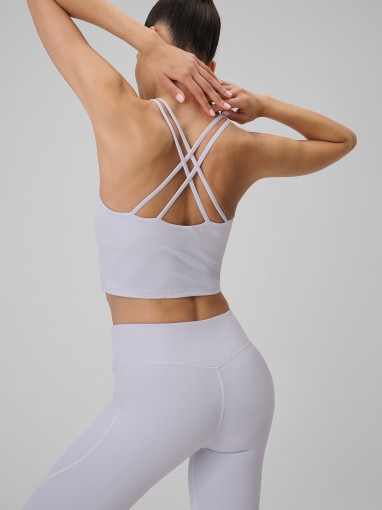  4F Damski croptop do jogi 4F 4FWSS26TFSLF0745  fioletowy Fioletowy