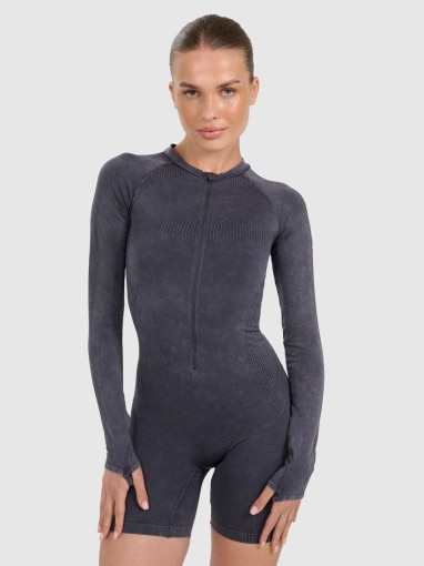  4F Damski kombinezon do jogi i pilatesu 4F 4FRAW25TJUMF063  granatowy Granatowy