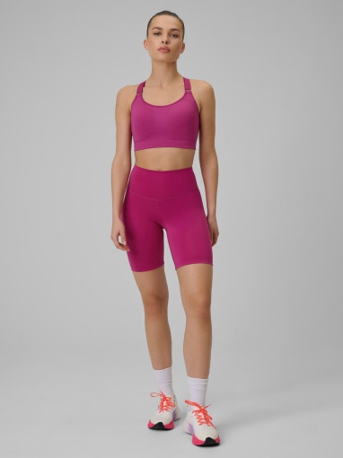  4F Damski legginsy kolarki treningowe 4F 4FWSS26TFSTF085  różowe Różowy