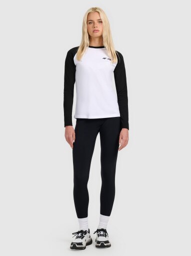 Damski longsleeve 4F 4FWAW25TFTRM1253 - biały
