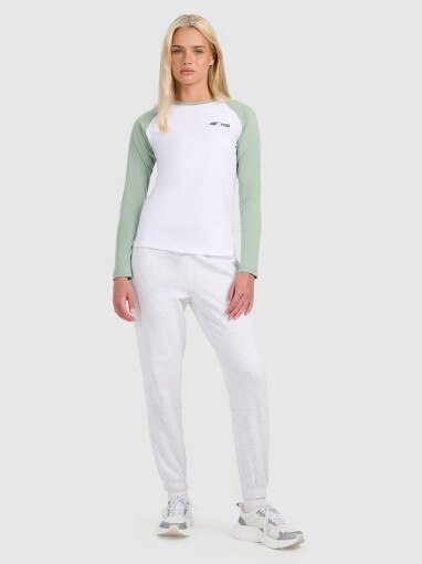 Damski longsleeve 4F 4FWAW25TFTRM1253 - biały
