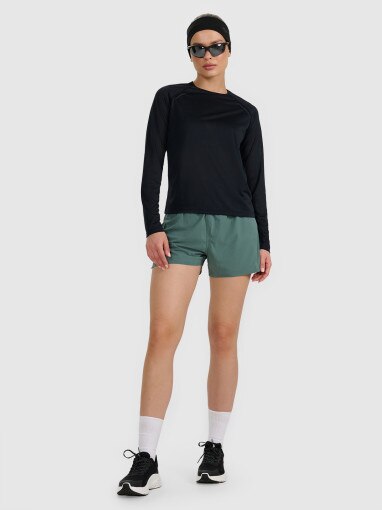 Damski longsleeve do biegania 4F 4FWAW25TFLOF415 - czarny